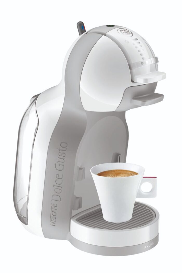 Cafetera krups dolce gusto kp1201ht mini me auto blanca y gris