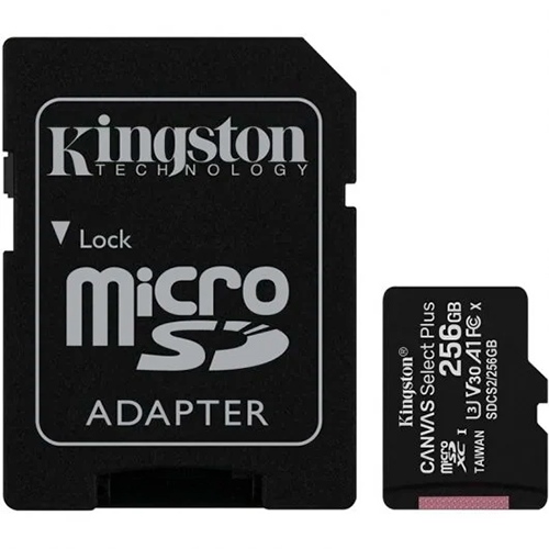 Tarjeta de memoria 256gb kingston canvas select plus microsdxc uhs-i clase 10