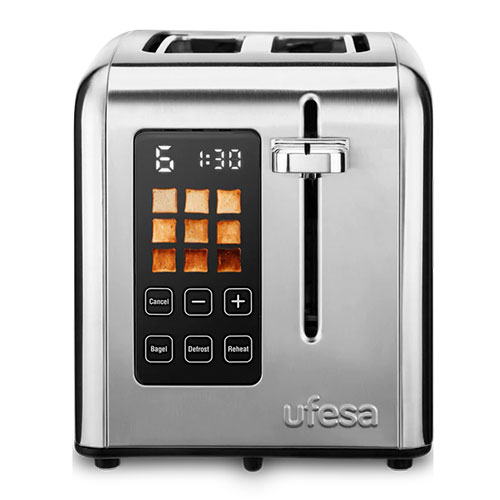 Tostador 2 ranuras 950w ufesa perfect toaster inox