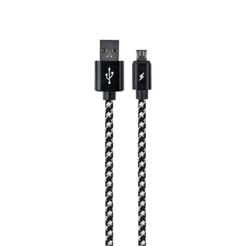 Cable de carga y datos wirboo micro usb 2.5m blanco y negro