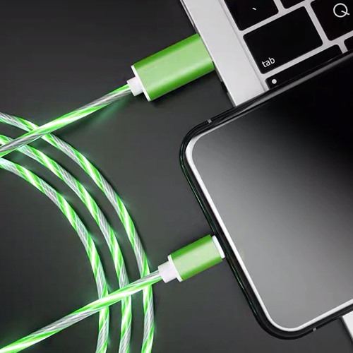 Cable carga y datos usb iphone wirboo luz verde