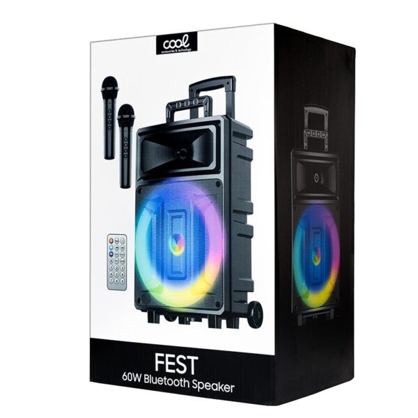 ALTAVOZ COOL FEST 60W BLUETOOTH (2 MICROFONOS + MANDO) - Imagen 9