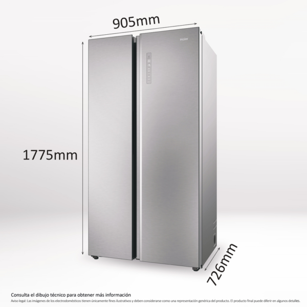 .AT.AMERICANO HAIER HSW79F18ANMM 1755,5X90,5 NF A INVERTER 616L INOX - Imagen 29