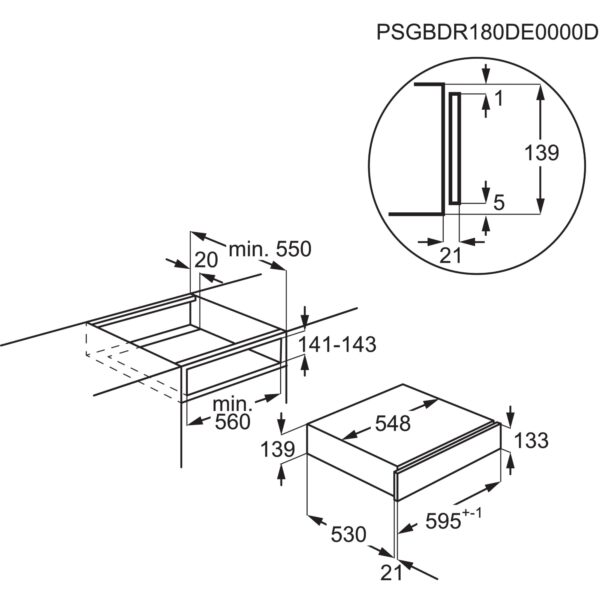 .AT.CALIENTA PLATOS ELECTROLUX KBD4X 6CUB. CRIST.NGO.INOX 14CM - Imagen 2