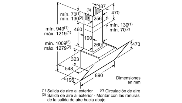 .AT.CAMPANA BALAY 3BC598GG 90CM CRIST.ANTRACITA 840M3/H - Imagen 7