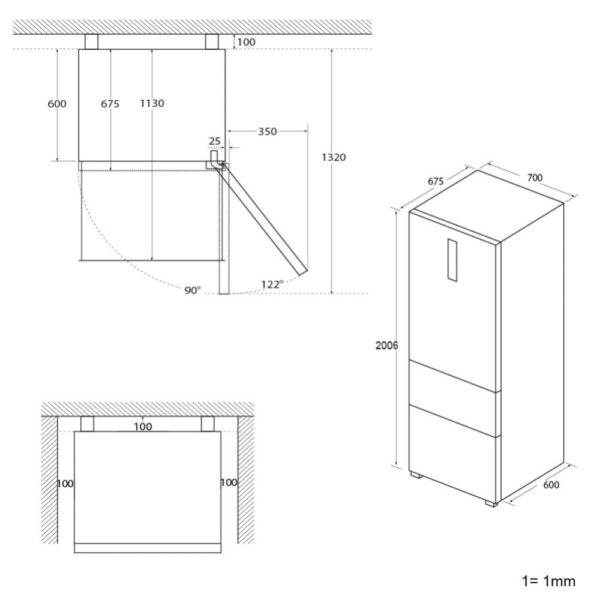 .AT.COMBI FRENCH DOOR HAIER HTW7720DNMP NF D 201X70 INOX - Imagen 23