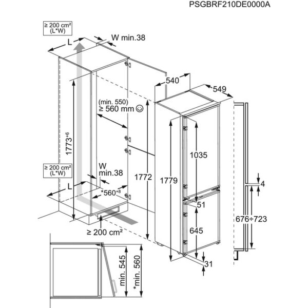 .AT.COMBI INT. ELECTROLUX LND5FE18S 177X54,6 LOWFROST E - Imagen 8