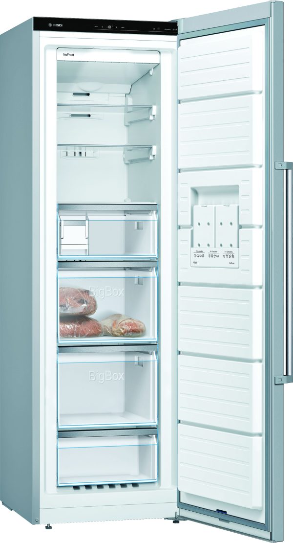 .AT.CONGELADOR VERTICAL BOSCH GSN36AIEP 186X60 NF E INOX 242L - Imagen 2