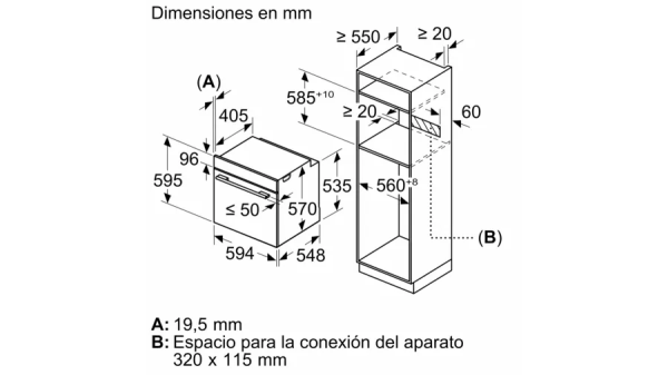 .AT.HORNO BALAY 3HA5178B6 MULT.14 A C/VAPOR 71L CRIST.BCO - Imagen 5