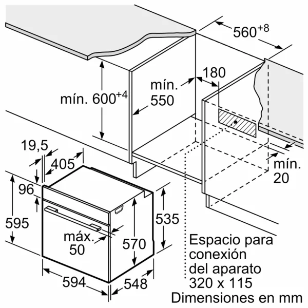 .AT.HORNO BOSCH HBG578EB7 MULT.9 A+ AIRFRY PIRO 71L CRIST.NGO - Imagen 5