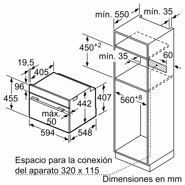 .AT.HORNO COMPACTO BALAY 3CB5151A2 MULT.7 A 47L CRIST.ANTRACITA - Imagen 7