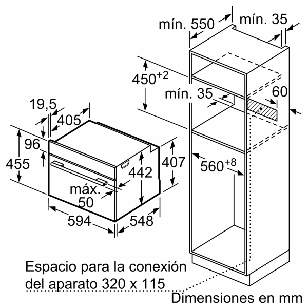 .AT.HORNO COMPACTO BALAY 3CB5151B2 MULT.7 A 47L CRIST.BCO - Imagen 7