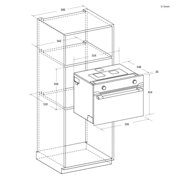 .AT.HORNO COMPACTO CANDY CA4MWNBB6N MULT.13 C/MICRO 44L 45CM INOX - Imagen 9