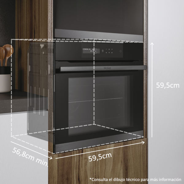 .AT.HORNO HAIER HWO60SM4B5BH4 NGO MULT.9 A+ HIDRO.CATALITICO - Imagen 20
