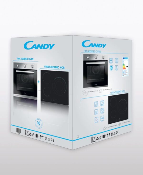 .AT.HORNO+VITRO CANDY PCP27XCH63TV T INOX MULTI.5 A AQUA 65L