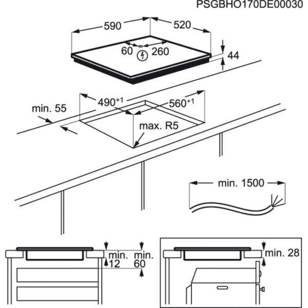 .AT.INDUCCION AEG IKE63471FB 3F Z.FLEX 7350W 60CM BISEL. - Imagen 3