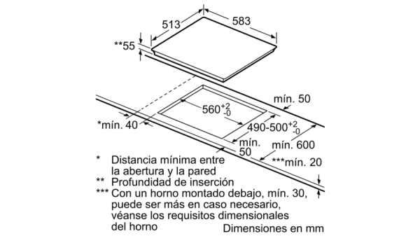 .AT.INDUCCION BALAY 3EB865XR 3F Z.28CM C/MARCO.INOX 4600W 60CM NGA - Imagen 3