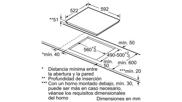 .AT.INDUCCION BALAY 3EB969LU 2F Z.28CM Z.FLEX BISEL 7400W 60CM NGA - Imagen 6