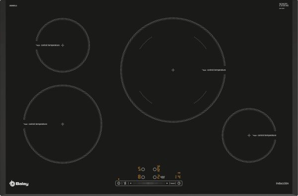 .AT.INDUCCION BALAY 3EB985LU 4F Z.28CM BISEL 7400W 80CM NGO