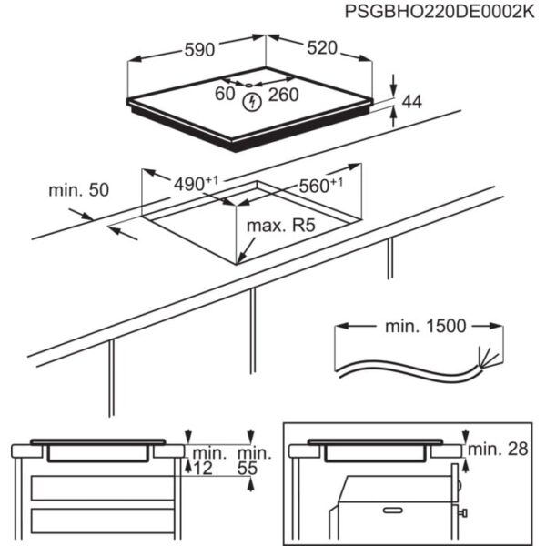 .AT.INDUCCION ELECTROLUX LIT6043 4F 60CM H2H BISEL.F. - Imagen 12