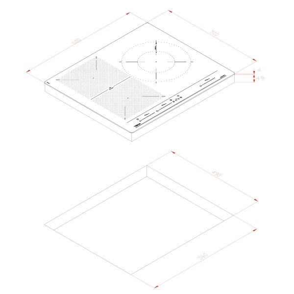 .AT.INDUCCION TEKA IZF65320 3F Z.28CM Z.FLEX 8000W 60CM NGA 112510015 - Imagen 9