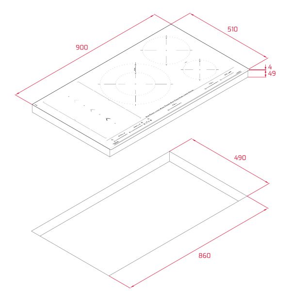 .AT.INDUCCION TEKA IZS 97630 MST 5F Z.FLEX Z.SLIDE Z.32CM 10800W 90CM - Imagen 10