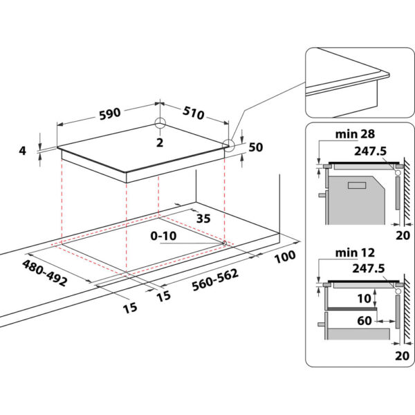 .AT.INDUCCION WHIRLPOOL WB B3760 BF 3F 7200W - Imagen 6