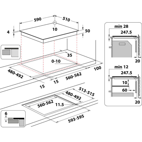 .AT.INDUCCION WHIRLPOOL WB Q4860 NE 3F 7200W - Imagen 11