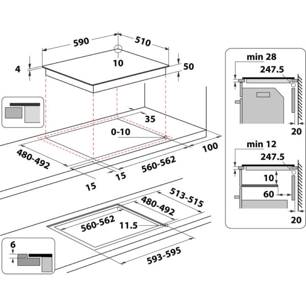 .AT.INDUCCION WHIRLPOOL WL B4560 NE/W FLEXICOOK 4F 7200W BCO - Imagen 11