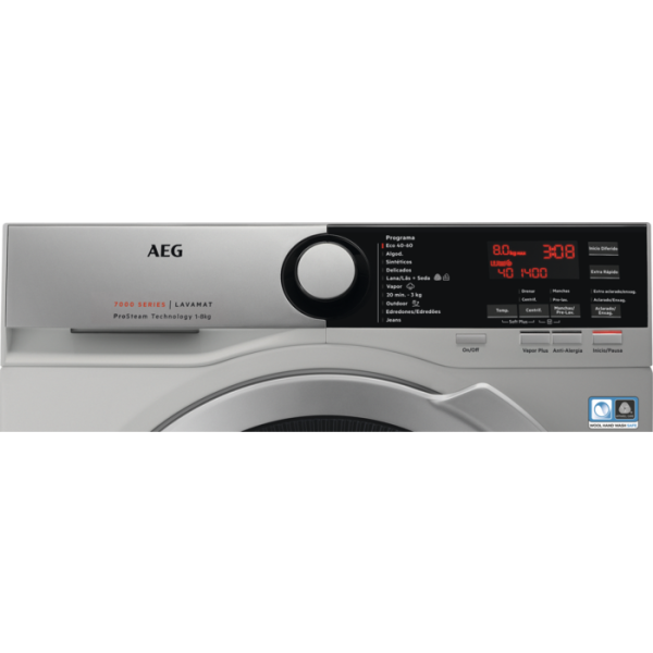 .AT.LAVADORA AEG L7FEE842S 8KG 1400RPM B INOX INVERTER - Imagen 7