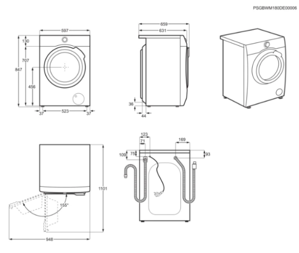 .AT.LAVADORA ELECTROLUX EW7F3944LV 9KG 1400RPM A INVERTER - Imagen 8