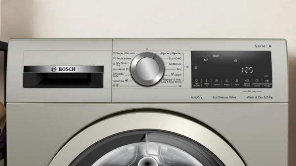 .AT.LAVASECADORA BOSCH WNA1341XES 9/5KG 1400RPM E ECOSILENCE INOX. - Imagen 4