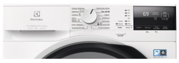 .AT.LAVASECADORA ELECTROLUX EWI7216O2B 10/6KG 1600RPM D/A INV. C/VAPOR - Imagen 2