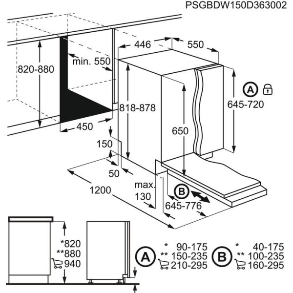 .AT.LAVAVAJILLAS INT.AEG FSE72507P 10CUB E 3ª BANDEJA INVERTER 45CM - Imagen 9