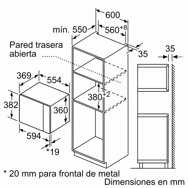 .AT.MICROONDAS INT. BALAY 3CG5175A2 25L C/GRILL CRIST.ANTRACITA - Imagen 6