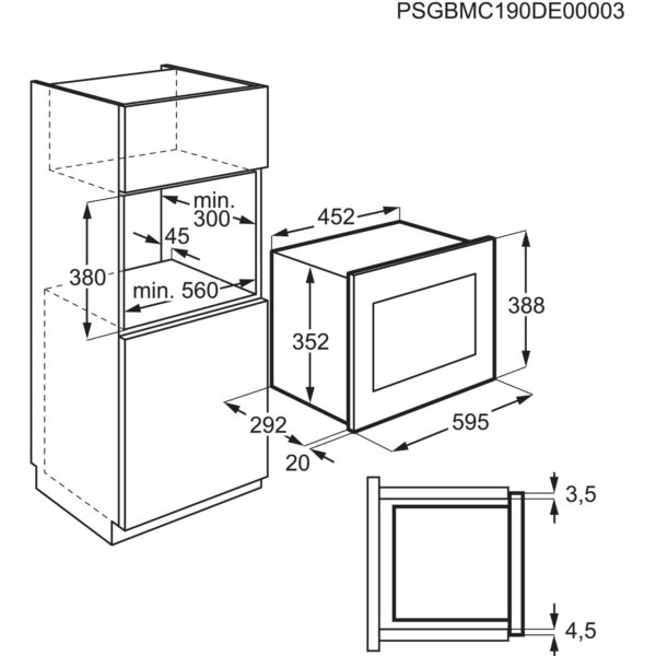 .AT.MICROONDAS INT. ELECTROLUX LMS2173EMX 17L CRIST.INOX.NGO 700W - Imagen 2