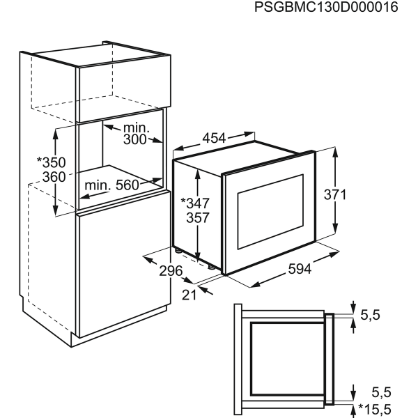 .AT.MICROONDAS INT.AEG MBB1756DEM 17L 800W C/GRILL INOX - Imagen 5