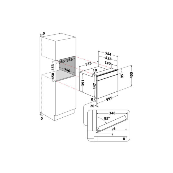 .AT.MICROONDAS+HORNO ENCASTRE WHIRLPOOL AMW 509/IX 40L C/GRILL INOX-N - Imagen 13