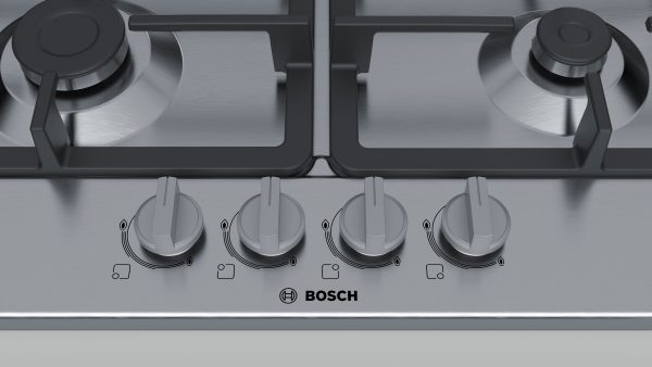 .AT.PLACA GAS BOSCH PGH6B5B90 4F. C/WOK INOX 60CM - Imagen 3