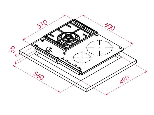 .AT.PLACA MIXTA TEKA JZC63312ABNBK 3F Z.21CM C/WOK 4000W 60CM NGA 112 - Imagen 10