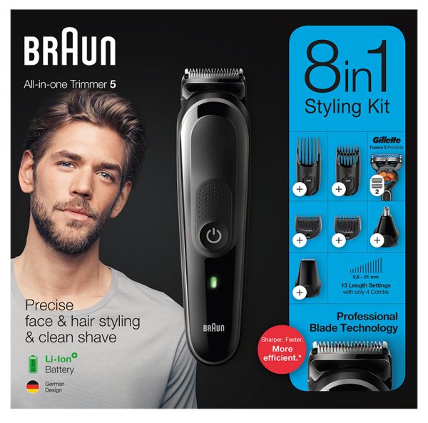 BARBERO/CORTAP.BRAUN MGK5260 8EN1 C/PERF+CUCHI.BOD - Imagen 5