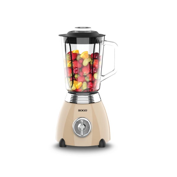 BATIDORA VASO RETRO SOGO BAT-SS-5565 500W 1,5L JARRA CRISTAL BEIGE - Imagen 5