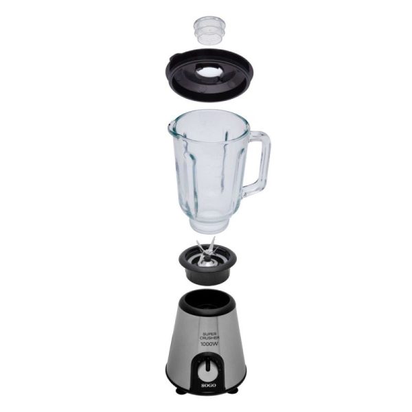 BATIDORA VASO SOGO SS5530 1000W 1,5L JARRA CRISTAL - Imagen 3