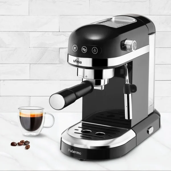 CAFETERA EXPRESS MANUAL UFESA 71705459 PALERMO NEGRA 1350W 20BAR - Imagen 3