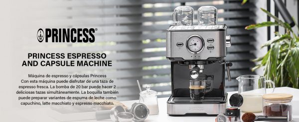 CAFETERA EXPRESS PRINCESS 249412 20BAR CAPSULAS NESPRESSO - Imagen 39