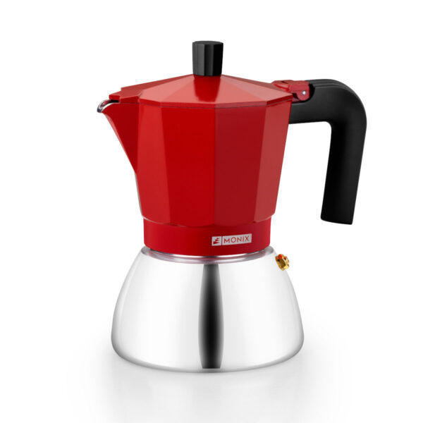 CAFETERA ITALIANA MONIX INDUCTION INOX RED