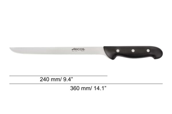 CUCHILLO JAMONERO ARCOS 151800 MAITRE 24CM NEGRO - Imagen 2