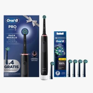 DENTAL ORAL B PRO 3 NEGRO PACK NAVIDAD + REGALO 4 REC.CROSS ACTION