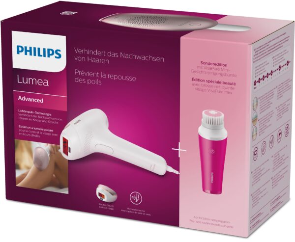 DEPILADORA PHILIPS BRI924/00 IPL CORPORAL Y FACIAL ROSA Y BCA - Imagen 2