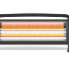 ESTUFA SUELO TAURUS PR-2 SLIM HH1201 CUARZO 2 TUBOS 1200W